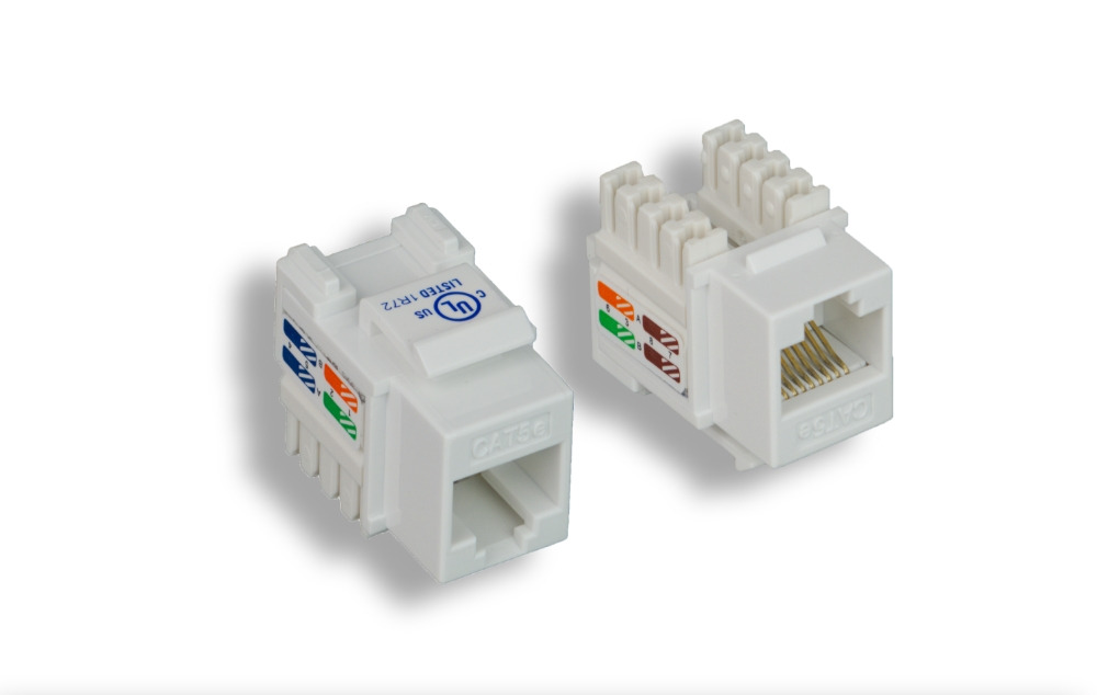 White Cat. 5e Punch Down Keystone Jack