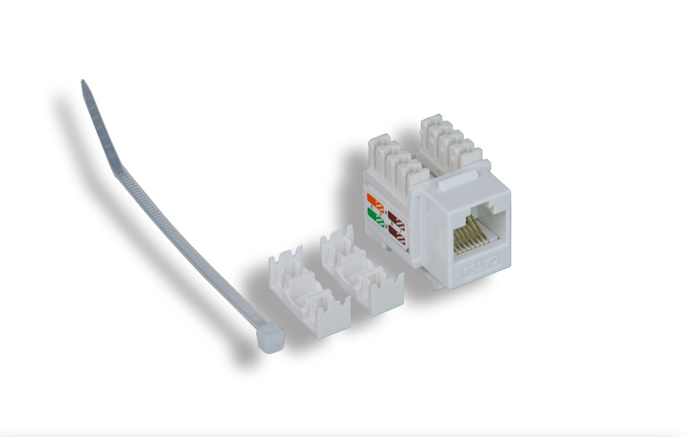 White Cat. 5e Punch Down Keystone Jack - Image 2