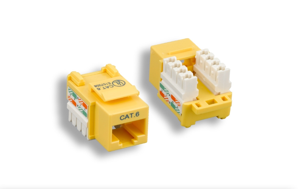 Yellow Cat. 6 Punch Down Keystone Jack