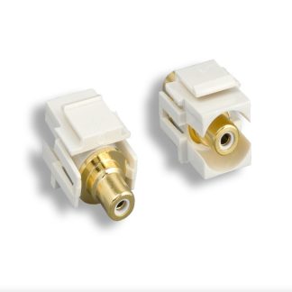 White RCA F/F Recessed Keystone Insert Module