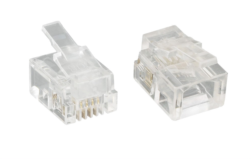 RJ-11 6P4C Plug Round Solid