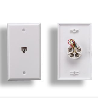 1 Port Wall Plate with 6P4C Jack, White