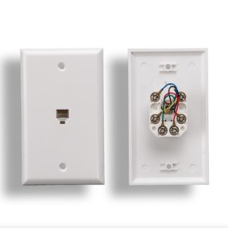 1 Port Wall Plate with 6P6C Jack, White