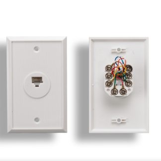 1 Port Wall Plate with 8P8C Jack, White