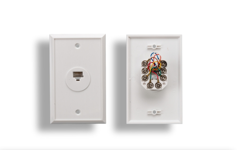 1 Port Wall Plate with 8P8C Jack, White
