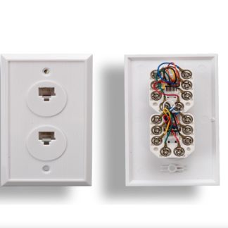 2 Port Wall Plate with 8P8C Jack, White