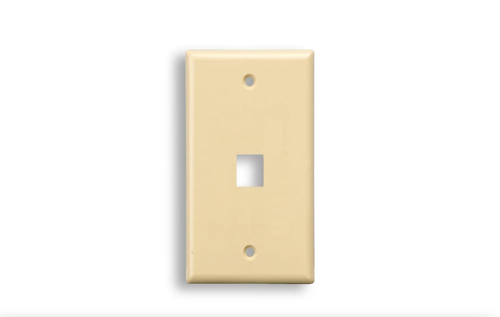 1-Port Wall Plate for Keystone Insert Ivory