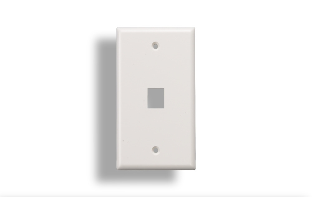 1-Port Wall Plate for Keystone Insert White