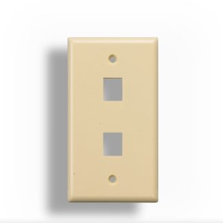 2-Port Wall Plate for Keystone Insert Ivory