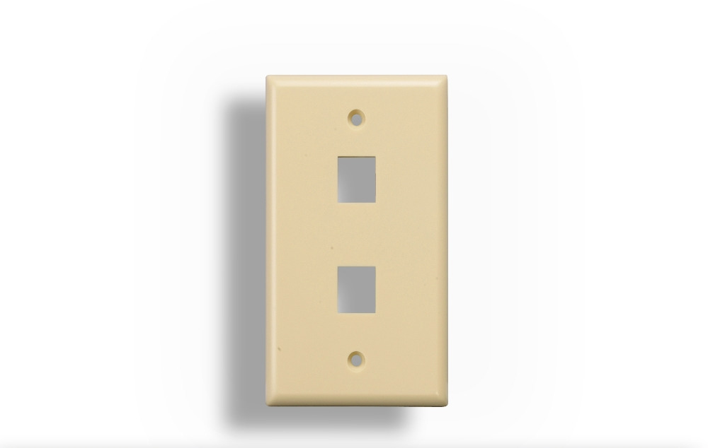 2-Port Wall Plate for Keystone Insert Ivory