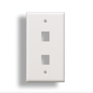 2-Port Wall Plate for Keystone Insert White