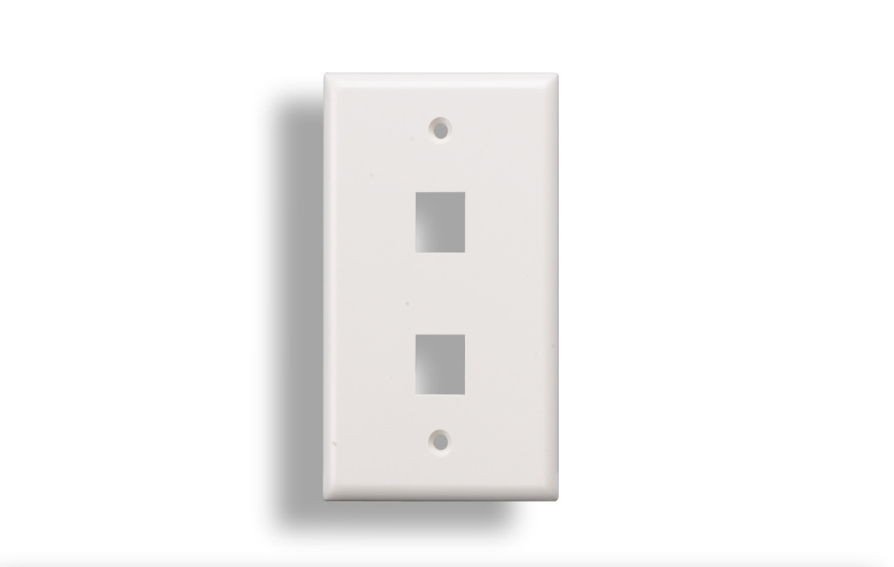 2-Port Wall Plate for Keystone Insert White