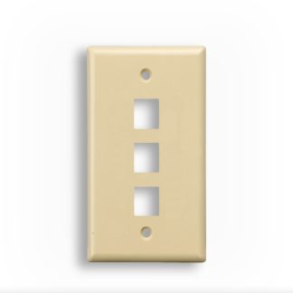 3-Port Wall Plate for Keystone Insert Ivory