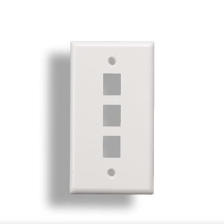 3-Port Wall Plate for Keystone Insert White