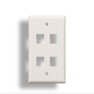 4-Port Wall Plate for Keystone Insert White