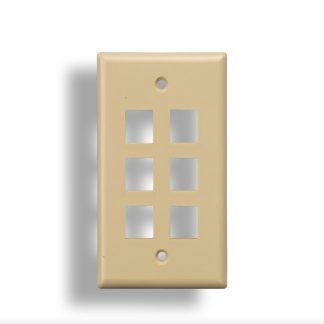 6-Port Wall Plate for Keystone Insert Ivory
