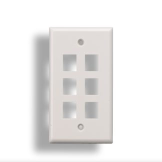 6-Port Wall Plate for Keystone Insert White