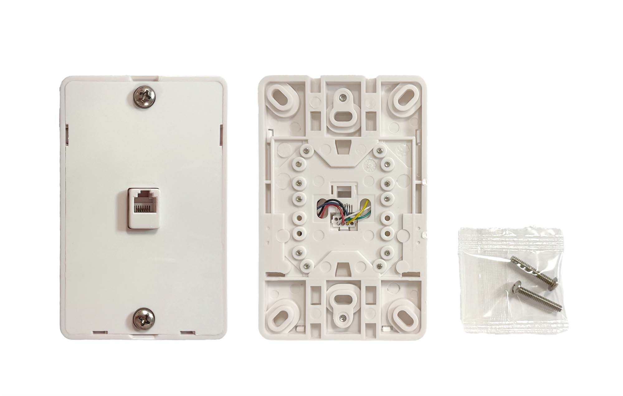 1 Port Wall Plate with RJ-12 Jack, White