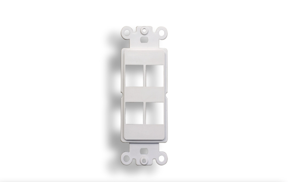 4-Port Decorator Wall Plate Insert White