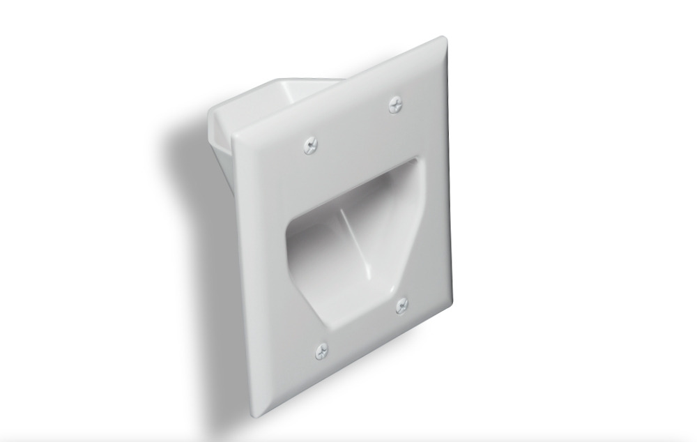 2-Gang Recessed Low Voltage Wall Plate