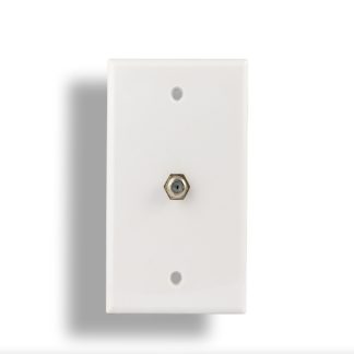 1 Port Wall Plate with F Connector White