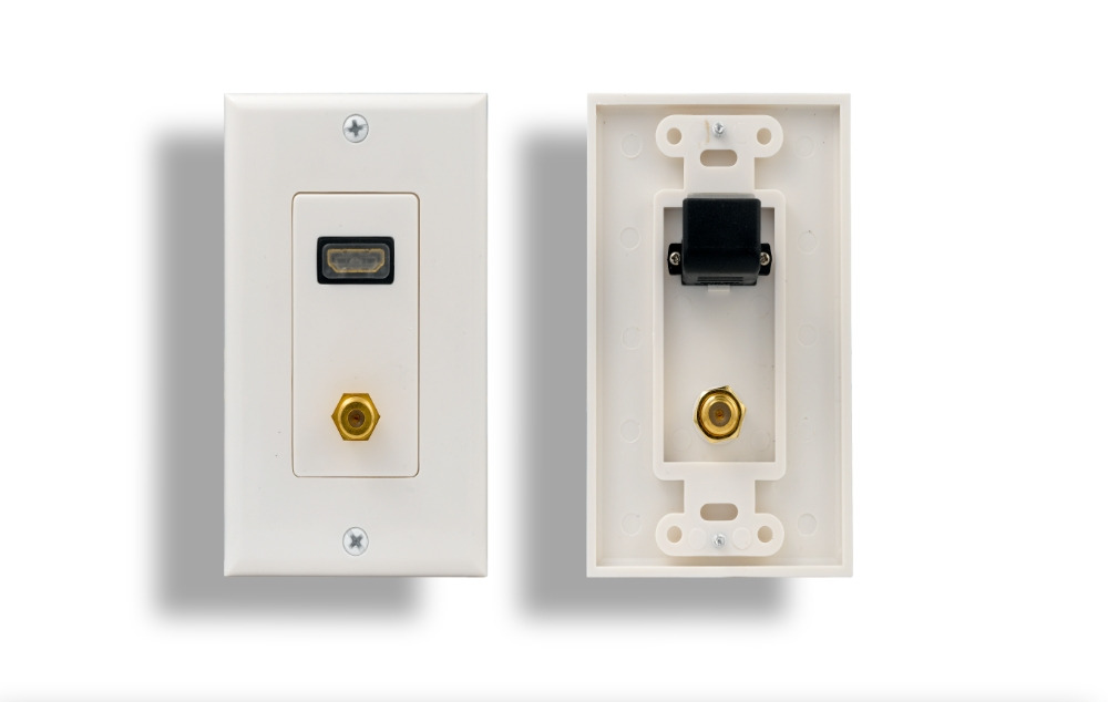 HDMI + F Connector Wall Plate