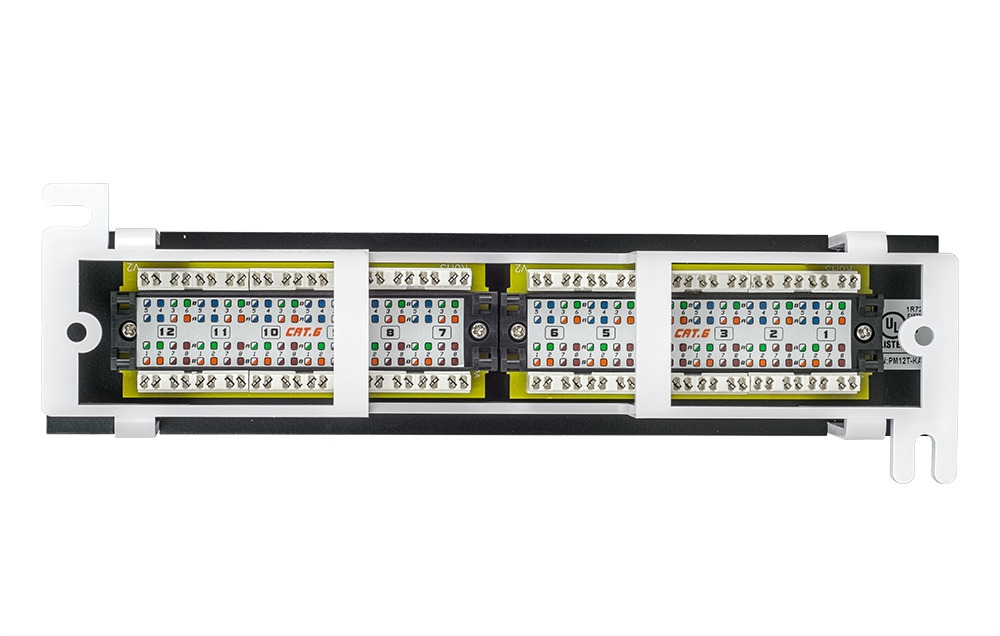12-port Cat 6 Mini Patch Panel 110 Type